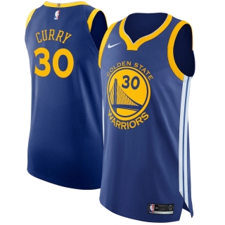 Men's Golden State Warriors Stephen Curry Nike Royal Authentic Jersey - Icon Edition