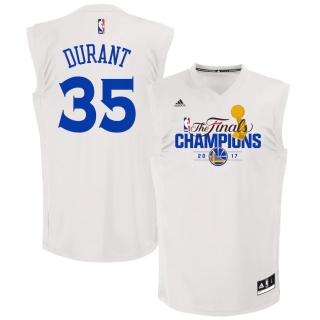 Men's Golden State Warriors Kevin Durant adidas White 2017 NBA Finals Champions Fashion Replica Jersey