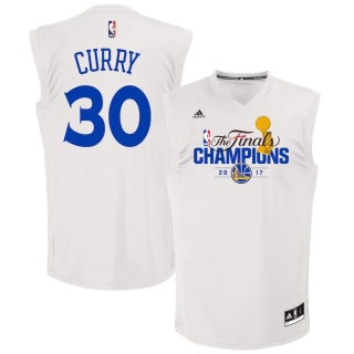 Men's Golden State Warriors Stephen Curry adidas White 2017 NBA Finals Champions Fashion Replica Jersey