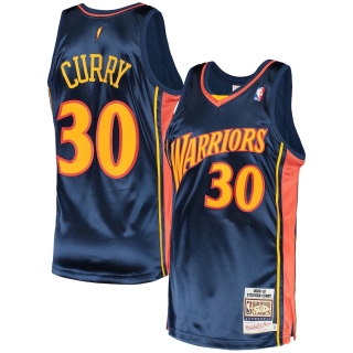 Men's Golden State Warriors Stephen Curry Mitchell & Ness Navy 2009 Hardwood Classics Authentic Jersey