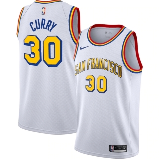 Men's Golden State Warriors Stephen Curry Nike White Hardwood Classics Finished Swingman Jersey - San Francisco Classic Edition