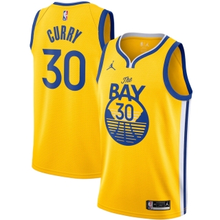 Men's Golden State Warriors Stephen Curry Jordan Brand Gold 2020-21 Swingman Jersey - Statement Edition