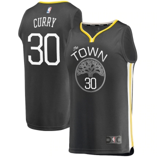 Men's Golden State Warriors Stephen Curry Fanatics Branded Charcoal Fast Break Replica Player Jersey - Statement Edition