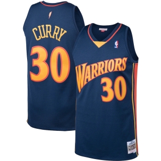 Men's Golden State Warriors Stephen Curry Mitchell & Ness Navy Big & Tall Hardwood Classics Jersey