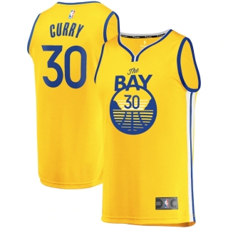 Men's Golden State Warriors Stephen Curry Fanatics Branded Gold Fast Break Team Replica Jersey - Statement Edition