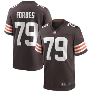 Men's Cleveland Browns Drew Forbes Nike Brown Game Jersey