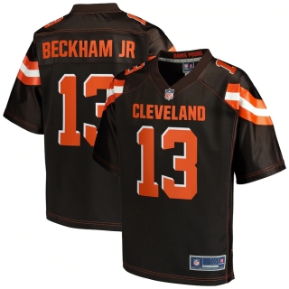 Men's Cleveland Browns Odell Beckham Jr NFL Pro Line Brown Logo Player Jersey