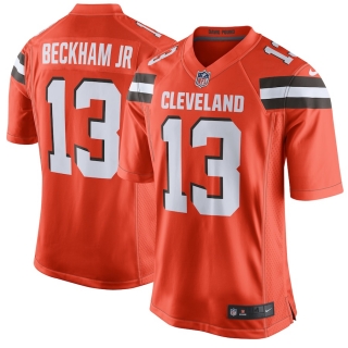 Men's Cleveland Browns Odell Beckham Jr Nike Orange Game Jersey