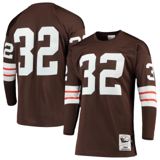 Men's Cleveland Browns Jim Brown Mitchell & Ness Brown 1964 Authentic Throwback Retired Player Jersey