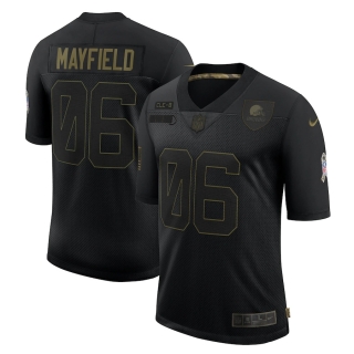 Men's Cleveland Browns Baker Mayfield Nike Black 2020 Salute To Service Limited Jersey