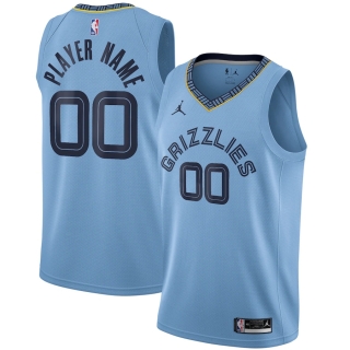 Men's Memphis Grizzlies Jordan Brand Light Blue Swingman Custom Jersey - Statement Edition