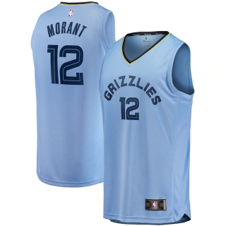 Men's Memphis Grizzlies Ja Morant Fanatics Branded Light Blue 2020-21 Fast Break Player Jersey - Statement Edition