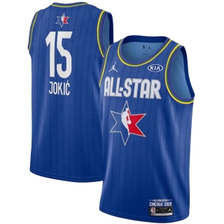 Men's Nikola Jokic Jordan Brand Blue 2020 NBA All-Star Game Swingman Finished Jersey