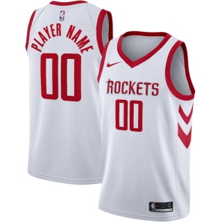 Men's Houston Rockets Nike White Swingman Custom Jersey - Association Edition