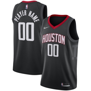 Men's Houston Rockets Nike Black Swingman Custom Jersey - Statement Edition