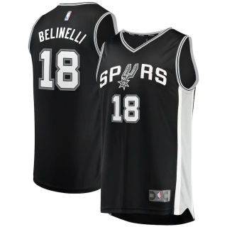 Men's San Antonio Spurs Marco Belinelli Fanatics Branded Black Fast Break Replica Jersey - Icon Edition