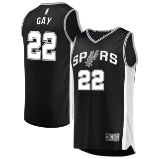 Men's San Antonio Spurs Rudy Gay Fanatics Branded Black Fast Break Road Replica Player Jersey - Icon Edition