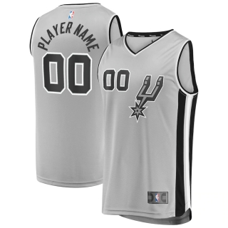Men's San Antonio Spurs Fanatics Branded Gray Fast Break Custom Replica Jersey - Statement Edition