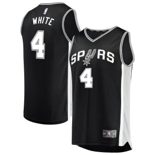 Men's San Antonio Spurs Derrick White Fanatics Branded Black Fast Break Road Replica Player Jersey - Icon Edition