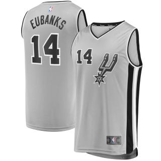 Men's San Antonio Spurs Drew Eubanks Fanatics Branded Silver Fast Break Replica Player Jersey - Statement Edition