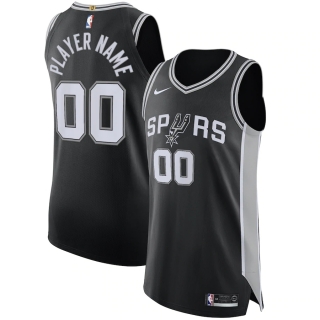 Men's San Antonio Spurs Nike Black Authentic Custom Jersey - Icon Edition