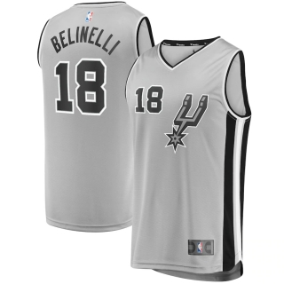 Men's San Antonio Spurs Marco Belinelli Fanatics Branded Silver Fast Break Replica Player Jersey - Statement Edition