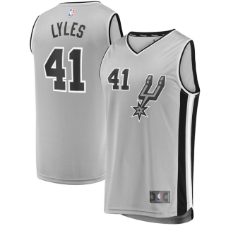 Men's San Antonio Spurs Trey Lyles Fanatics Branded Gray Fast Break Replica Player Jersey - Statement Edition