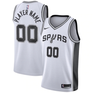 Men's San Antonio Spurs Nike White 2020-21 Swingman Custom Jersey – Association Edition