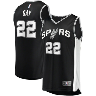 Men's San Antonio Spurs Rudy Gay Fanatics Branded Black Fast Break Replica Player Jersey - Icon Edition