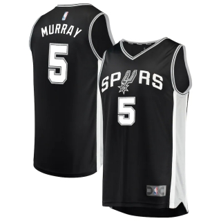 Men's San Antonio Spurs Dejounte Murray Fanatics Branded Black Fast Break Road Replica Player Jersey - Icon Edition