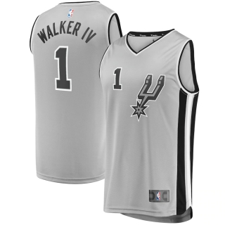 Men's San Antonio Spurs Lonnie Walker Fanatics Branded Silver Fast Break Replica Player Jersey - Statement Edition