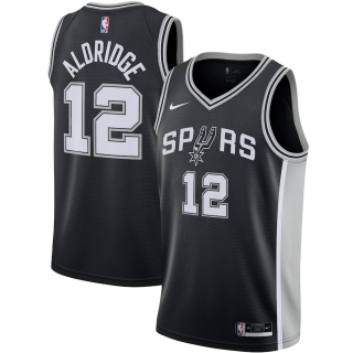 Men's San Antonio Spurs LaMarcus Aldridge Nike Black 2020-21 Swingman Jersey - Icon Edition