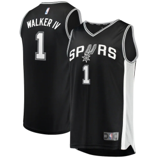 Men's San Antonio Spurs Lonnie Walker Fanatics Branded Black Fast Break Replica Jersey - Icon Edition