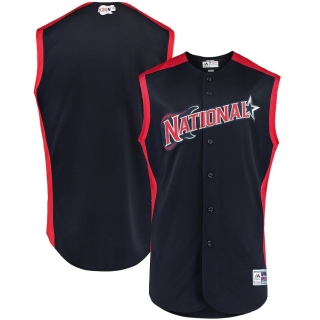 Men's National League Majestic Navy Red 2019 MLB All-Star Game Workout Team Jersey