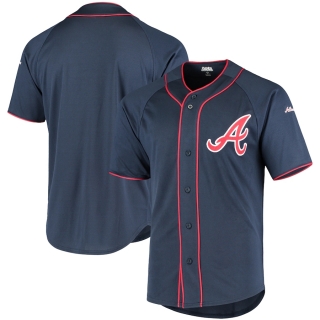 Men's Atlanta Braves Stitches Navy Team Color Full-Button Jersey