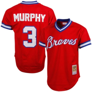 Men's Atlanta Braves Dale Murphy Mitchell & Ness Red 1980 Authentic Cooperstown Collection Mesh Batting Practice Jersey