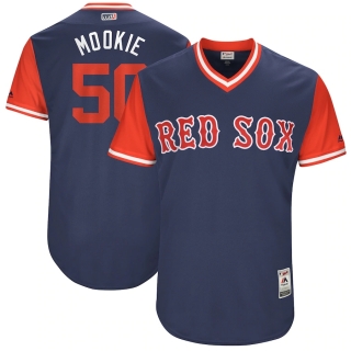 Men's Boston Red Sox Mookie Betts Mookie Majestic Navy Red 2017 Little League World Series Authentic Players Weekend Classic Jersey