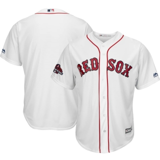 Men's Boston Red Sox Majestic White 2018 World Series Champions Team Logo Jersey