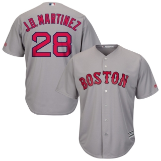 Men's Boston Red Sox JD Martinez Majestic Gray Road Official Cool Base Player Jersey