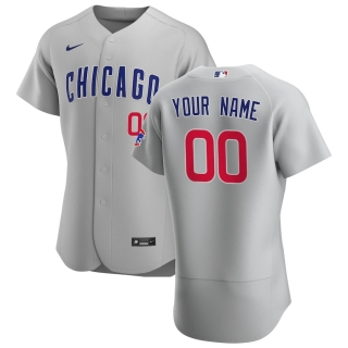 Men's Chicago Cubs Nike Gray 2020 Road Authentic Custom Jersey