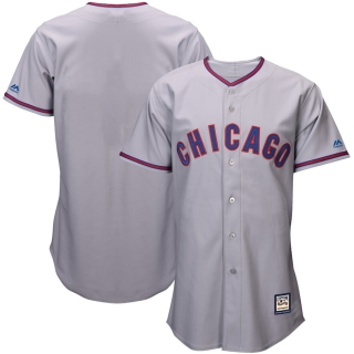 Men's Chicago Cubs Majestic Gray Cooperstown Collection Replica Cool Base Jersey