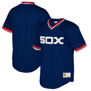 Men's Chicago White Sox Mitchell & Ness Navy Cooperstown Collection Mesh Wordmark V-Neck Jersey