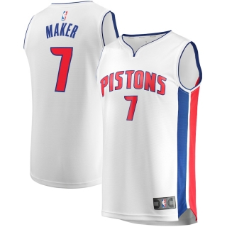 Men's Detroit Pistons Thon Maker Fanatics Branded White Fast Break Replica Player Team Jersey - Association Edition