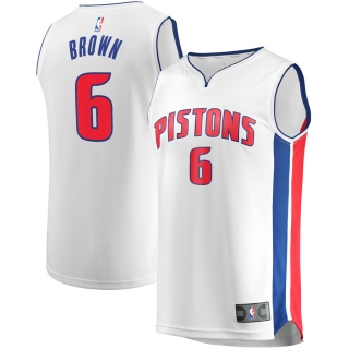 Men's Detroit Pistons Bruce Brown Fanatics Branded White Fast Break Replica Player Team Jersey - Association Edition