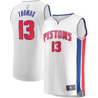 Men's Detroit Pistons Khyri Thomas Fanatics Branded White Fast Break Replica Player Team Jersey - Association Edition