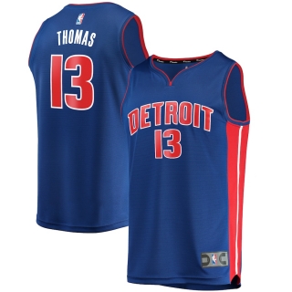 Men's Detroit Pistons Khyri Thomas Fanatics Branded Blue Fast Break Replica Jersey - Icon Edition