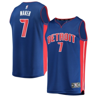Men's Detroit Pistons Thon Maker Fanatics Branded Blue Fast Break Replica Jersey - Icon Edition