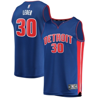 Men's Detroit Pistons Jon Leuer Fanatics Branded Blue Fast Break Replica Player Jersey - Icon Edition