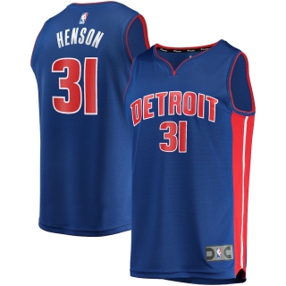 Men's Detroit Pistons John Henson Fanatics Branded Blue Fast Break Road Player Jersey