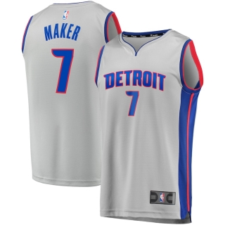 Men's Detroit Pistons Thon Maker Fanatics Branded Gray Fast Break Replica Player Team Jersey - Statement Edition